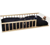 WEBER INDUSTRIES Pilou gulta 90 x 190 cm ar redeļu pamatni balta ar koka līstēm