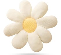 Comforso Ziedu spilvens Margrietiņa spilvens Ziedu spilvens 38 x 38 cm Mīksts balts ziedu spilvens Ziedu formas spilvens Ziedu spilvens Ziedu spilvens Estētisks spilvens guļamistabai Mājas birojam Viesnīca (balts dzeltens)