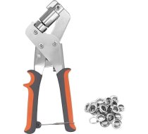 Yuhtech Knaiblīšu komplekts ar 20 caurumotāju knaiblītēm ādai ar 20 caurulītēm (iekšējās 10 mm), knaibles ar caurulītēm ādai, ūdensizturīgam audumam, papīra maisiņiem un PVC