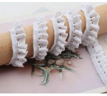 ToBeIT Vintage kokvilnas mežģīņu lenta Dekoratīvā lenta Lace auduma mežģīnes apdares šūšanai Amatniecība Kāzu apdare Scrapbooking dāvanu kaste (balta/10 metri)