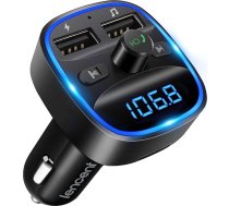 LENCENT Bluetooth FM raidītājs automašīnai, mūzikas adapteris automašīnas radio, automašīnas Bluetooth cigarešu aizdedzinātāja brīvroku sistēma, 2 USB pieslēgvietas, atbalsta SD kartes USB atmiņas kartes