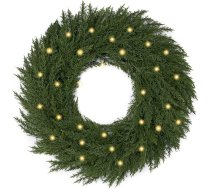 Valery Madelyn 51 cm / 20 collu Ziemassvētku vainags ar apgaismojumu, 30 LED lampiņas, Ziemassvētku vainags, zaļš adventes vainags, Ziemassvētku rotājums, DIY egļu vainags, galda vainags no plastmasas