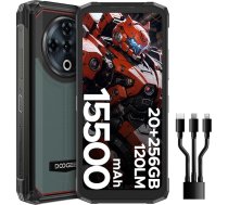 DOOGEE Fire 6 Power Āra mobilais tālrunis bez līguma 20GB + 256GB/2TB Āra viedtālrunis, 15500mAh, 6,56 collu HD+ Āra mobilais tālrunis Android 14, 50MP kamera, lukturītis, Dual 4G SIM/NFC/Face