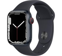 Apple Watch Series 7 (GPS + mobilais, 41 mm) - Alumīnija korpuss pusnakts ar pusnakts sporta siksniņu (Atjaunots)
