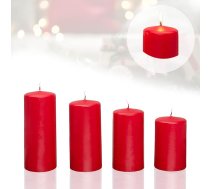 Candelo 4 sveču komplekts Ziemassvētku gaisotnē - sarkans - 7,5/9/9/10,5/12 cm - Ziemassvētku sveces Adventes vainags - Adventes sveces Ziemassvētku rotājums