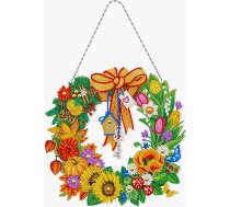 5 gabali Diamond Painting vainags ar gaismu, vītņu vainagu komplekts, Diamond Painting Ziemassvētku vainags, Crystal Painting durvju vainags, piemērots dāvanai draugiem, ģimenei, DIY