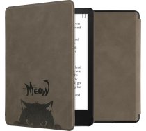 kwmobile Klapphülle kompatibel mit Amazon Kindle Paperwhite 11. Generation 2021 Hülle - Flipcase für Kindle Paperwhite Hülle aus Kunstleder - Katze Meow