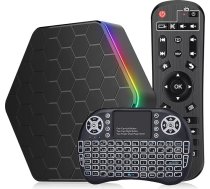 IDEALROYAL Android 12.0 TV Box, 4GB RAM 64GB ROM Allwinner H618 Quad-Core 64-Bit ARM Corter A53 CPU 6K WiFi6 2.4G/5G Dual WiFi BT 5.0 100M Ethernet 3D HDR10 H.265, Smart TV Box ar mini tastatūru