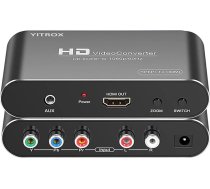 YITROX Component to HDMI Converter Upscaler, YPbPr to HDMI Converter Upscaler Support 1080P for Wii, PS2, PS3, Xbox 360, Blu-ray Player, DVD and More