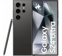 Samsung Galaxy S24 Ultra AI viedtālrunis, Android mobilais tālrunis bez līguma, 12 GB RAM/256 GB atmiņa, 200 MP kamera, S Pen, ilgs akumulatora darbības laiks, titāna melns
