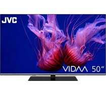 JVC QLED TV 50 collu Smart TV VIDAA LT-50VDQ6555-4K UHD televizors, HDR televizors ar Dolby Vision, Dolby Atmos, 6 mēneši HD+ un integrēts trīskāršais uztvērējs, LED televizors, melns