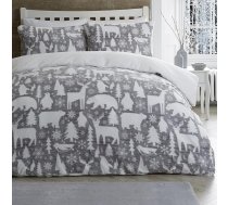 Fusion Arctic Animals Teddy Fleece sega vienvietīga izmēra (140 x 200 cm) 1 x spilvendrāna polārlāča polārlāča briedis pingvīns Ziemassvētku rotājums
