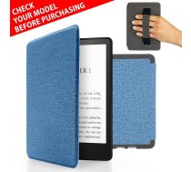 MyGadget futrālis Amazon Kindle 11. paaudzes (2022. gada modelis) - 6 collas ar siksniņu un automātiskās miega/modināšanas funkciju - gaiši zils flipa futrālis