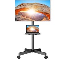 Perlegear TV statīvs, pārvietojams TV statīvs ar riteņiem 23-60 collu LCD/LED TV ratiņiem ar paplāti Regulējams augstums un stabils mājas displeja TV ratiņi līdz 40 kg, maks. VESA 400 x 400 mm