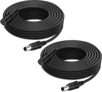 Auroh 2 Pack 10M DC 12V Black 2.1x5.5mm Male to Female pagarināšanas kabelis CCTV kameras DVR LED Strip maršrutētājam