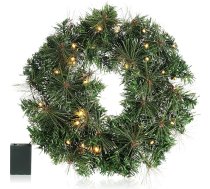 com-four® LED durvju vainags Ziemassvētku adventes vainags ar LED apgaismojumu Lielisks Ziemassvētku rotājums 40 silti baltas gaismas diodes ar taimeri