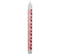 Ebersbacher Kerzenfabrik GmbH Adventes kalendāra svece Sniegpārsliņa un lasis Balta ar sarkanu apdruku Aptuveni (diametrs x augstums) 22 x 250 mm