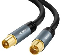 Thzzhnno TV antenas RG6 koaksiālais kabelis 5 m no vīrieša līdz vīrietim ar zelta pārklājumu HDTV, CATV, DVB-T2/C/S, kabeļmodēmam, radio, satelīta uztvērējam