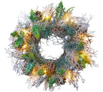 LED vainags 33 cm egļu vainags - Adventes vainags, galda un durvju vainags - Ziemassvētku rotājums ar gaismas vainagu Adventei un ziemai