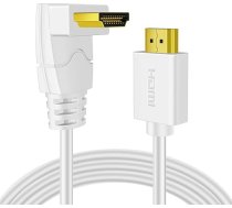 TNP 4K HDMI kabelis 90 grādu leņķī, balts, ātrdarbīgs, 18 GBP HDMI kabelis atbalsta 4K 60Hz 2K 2160p 1440p 1080p 3D ARC/eARC Ethernet videospēļu Xbox One PS 4 un 4K Apple TV HDTV atbalstam.