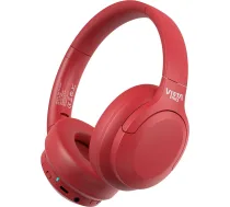 Vieta Pro bezvadu Bluetooth austiņas ar dubulto savienošanu, stereo skaņu un 50 stundu atskaņošanu, spēļu režīmu un iebūvētu mikrofonu datoram/telefonam, C tipa USB un salokāmas (sarkanas)