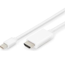 Assmann AK 340304 020 - DisplayPort adaptera kabelis - Mini DP - HDMI A tipa vīrietis uz A tipa vīrietis, 2,0 m, DP 1.2 HDMI 2.0 4 K/60Hz, CE Black
