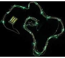 EUROCINSA 12 gaismas lentes ar 240 LED diodēm, statiski zaļas (bez baterijām), 2 m, vara krāsā, viens izmērs