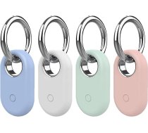 Smarttag2 futrāļu komplekts, 2 iepakojuma silikona Smart Tag 2 futrāļi ar sudraba atslēgu gredzenu, aizsargvāciņi Samsung Smart Tag 2 - ideāli piemēroti atslēgām un bagāžai, mājdzīvniekiem (zili/mint zaļi/rozā/balti)