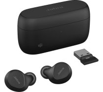 Jabra Evolve2 Buds True Wireless In-Ear Bluetooth austiņas ar aktīvu trokšņu slāpēšanu, MultiSensor balss tehnoloģiju un bezvadu uzlādes paliktni - MS Teams un visām populārākajām sanāksmju programmām - melnas krāsas