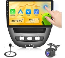 Fuluku 2+64G Android 13 auto radio Toyota Aygo/Peugeot 107/Citroen C1 2004-2014 ar bezvadu Carplay Android Car, 10,1 collu ekrāna auto radio ar Bluetooth/WiFi/GPS/Reversing Camera/FM/RDS/SWC