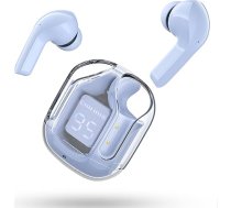 ACEFAST T6 Bluetooth austiņas, 2024 In-Ear austiņas, bezvadu Bluetooth 5.3 austiņas ar ENC mikrofonu, 25 stundu atskaņošana, dziļi basi, caurspīdīgas austiņas, sporta, skārienvadība, ledus zilā krāsā