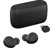Jabra Evolve2 Buds True Wireless Bluetooth austiņas ar aktīvo trokšņu slāpēšanu (ANC), Jabra MultiSensor balss tehnoloģiju un bezvadu uzlādes paliktni - sertificētas tiešsaistes sanāksmju aplikācijām - melnas krāsas