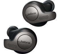 Jabra Elite 65t True Wireless Bluetooth austiņas ausīs (mūzika un tālruņa zvani, līdz 15 stundām ilgs akumulatora darbības laiks ar uzlādes korpusu, balss vadība Alexa, Siri, Google Assistant), melnas (titan black)