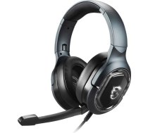 MSI IMMERSE GH50 spēļu austiņas, 7.1 virtuālās apkārtējās skaņas austiņas, vibrācijas sistēma, 40 mm neodīma draiveris, RGB apgaismojums, noņemams mikrofons, vadu vadība, USB 2.0 vadu savienojums