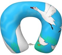 Happy White Goose memory foam U-veida ceļojumu spilvens, kempingam, mājai, birojam, braukšanai, galvas balstam, atpūtai, ceļošanai, kakla spilvenam,