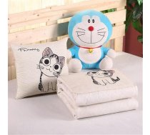 goodFarewell spilvenu sega 2 in 1 ceļojumu sega spilvenu sega daudzfunkcionāla spilvenu sega kakla atbalsta spilvens mīksts un silts nap mat spilvens dīvānam gulta biroja krēsls （white cat）