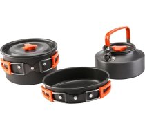 TOYANDONA 1 komplekts no 3 trīs trīsgalvu kempinga katlu komplekta Pārnēsājama ēdiena gatavošanas plīts Kempinga tējkanna Kempinga katls Kempinga katli Kempinga trauki Kempinga piederumi Alumīnija sakausējums
