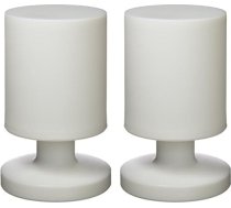Reality Leuchten R57071101 A+ LED akumulatora āra apgaismojums, akrila, 1,5 W, balts, 13,0 x 13,0 x 20,5 cm [A+ energoefektivitātes klase] (2 gabali)