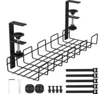 Chiluxendo Cable Duct Desk, Cable Management Desk, Cable Duct Desk, Cable Duct Desk, No Drilling, Cable Basket Under Desk, Under-Desk, Cable Management for Desks and Offices (Black)