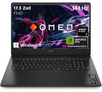 HP Omen spēļu klēpjdators | 17,3 collu FHD displejs - 144 Hz | AMD Ryzen 7 8845HS | 16 GB DDR5 RAM (2x8 GB) | 512 GB | NVIDIA GeForce RTX 4060 portatīvo GPU (8 GB) | QWERTZ | Windows 11 Home | Shadow Black