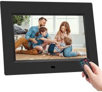 7 collu digitālais bilžu rāmis, 7 collu digitālais bilžu rāmis, pilns IPS displejs, elektroniskais foto rāmis, video mūzikas atskaņošana, kalendārs, modinātājs ar tālvadības pulti, USB/SD kartes slots (bez Wi-Fi)
