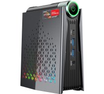 S3A Mini PC 32GB DDR5 5600MHz 1TB NVME PCIe4.0 SSD, AMD Ryzen 7 8745HS (līdz 4,9 GHz) Radeon 780M, mikro dators biznesa/biroja/spēļu datoriem, regulējams 3 režīmos, WiFi 6, 2,5G LAN