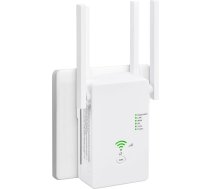 WLAN pastiprinātājs WLAN pastiprinātājs 1200 Mbit/s divjoslu 5G un 2.4G WiFi pastiprinātājs ar atkārtotāja/maršrutētāja/pieejas punkta režīmu, 4 antenas, WiFi pastiprinātājs, WiFi Range Extender ar LAN/WAN portu (balts)