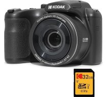 Kodak Pixpro Astro Zoom AZ255 + SD atmiņas karte 32GB - Digitālā tilta kamera 16MP, 25x tālummaiņa, video HD 1080p, platleņķa 24 mm, LCD displejs 3, AA akumulators - melna