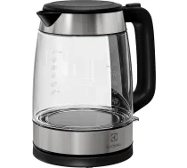 Electrolux Create 4 tējkanna E4GK1-4GB, elegants dizains, izgatavota no stikla un nerūsējošā tērauda, ātra uzkarsēšana, 360° rotējoša pamatne, akumulatora krūze, filtrs pret kaļķakmens nogulsnēm, 2200 W, 1,7 litri, granīta krāsā