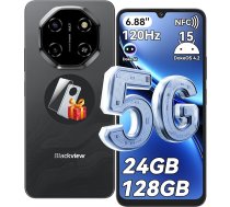 Blackview Shark 6 AI viedtālrunis 5G bez līguma, 6,88 collu 120 Hz Mobilais telefons 5G Android 15, 24GB + 128GB / 2TB TF 5000mAh un 18W, 16MP + 8MP Dual 5G SIM Mobilie telefoni / Pirkstu nospiedumi / sejas ID / GPS / OTG