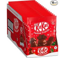 Kitkat Nestlé Kitkat Festive Friends Chocolate Mix, Mini Ziemassvētku figūriņas no piena šokolādes ar kraukšķīgiem gabaliņiem, 15 gabaliņu iepakojums (15 x 65 g)