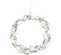 EGLO LED gaismas vainags, logu gaismas Ziemassvētku vainags, izgatavots no stieples un plastmasas, sudraba krāsā, izgaismots Ziemassvētku vainags, logu rotājums, dzīvojamā istaba, silti balta, diametrs 30 cm, kabeļa garums 3 m