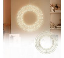ECD Germany LED metāla vainags 50 cm diametrs ar 1440 LED diodēm, silti balts, piekaramais vainags ar taimeri, IP44 ūdensizturīgs, iekštelpu/āra, darbināms ar strāvu, LED metāla vainags, Ziemassvētku vainags, gaismas vainags,