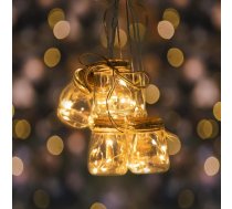 DecoKing Streada 30 LED pasaku gaismas ar taimeri, silti balta virtene, dekoratīvs stikls